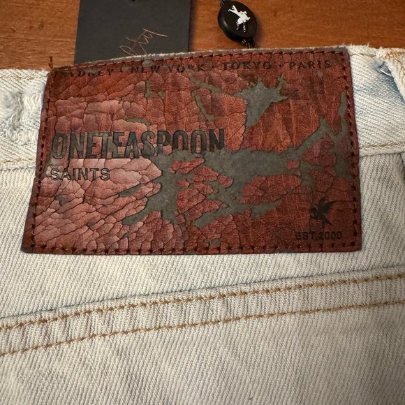 One Teaspoon Faded Blue Ripped Skinny Jeans - Picture 4 of 4